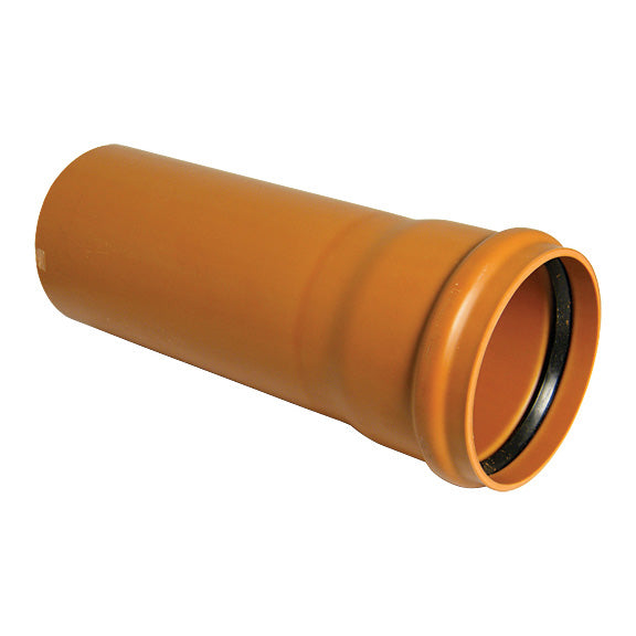 110mm x 3mtr Single Socket Underground Pipe