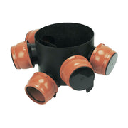 110mm x 300mm Inspection Chamber - 270mm Deep - 5 x 110mm Flexible Inserts c/w 4 Socket Plugs (Allows 0-20 deg movement)