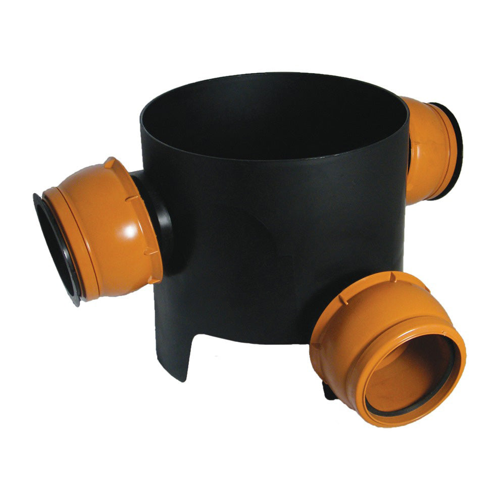 110mm x 270mm 90 deg Inlet Chamber Base - 3 x 110mm Flexible Inserts c ...