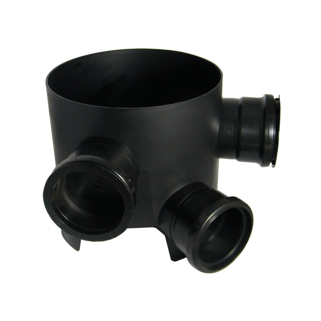 110mm x 270mm 45 deg Inlet Chamber Base - 3 x 110mm Fixed Inserts c/w 2 Socket Plugs