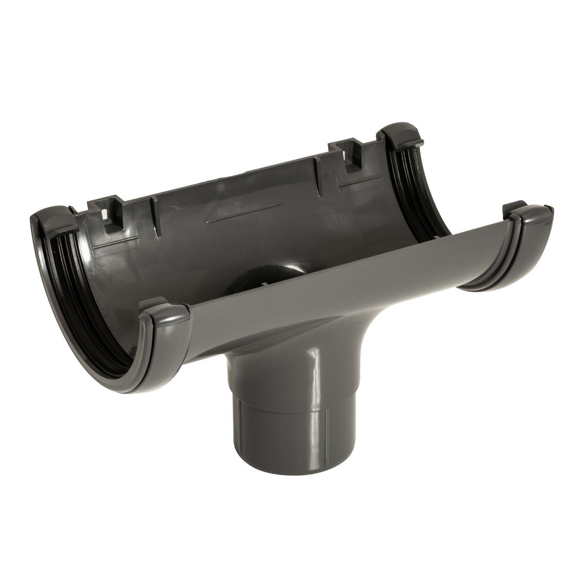 Outlet Runcit Half Round Running Outlet Anthracite Grey - Europlas PVCu